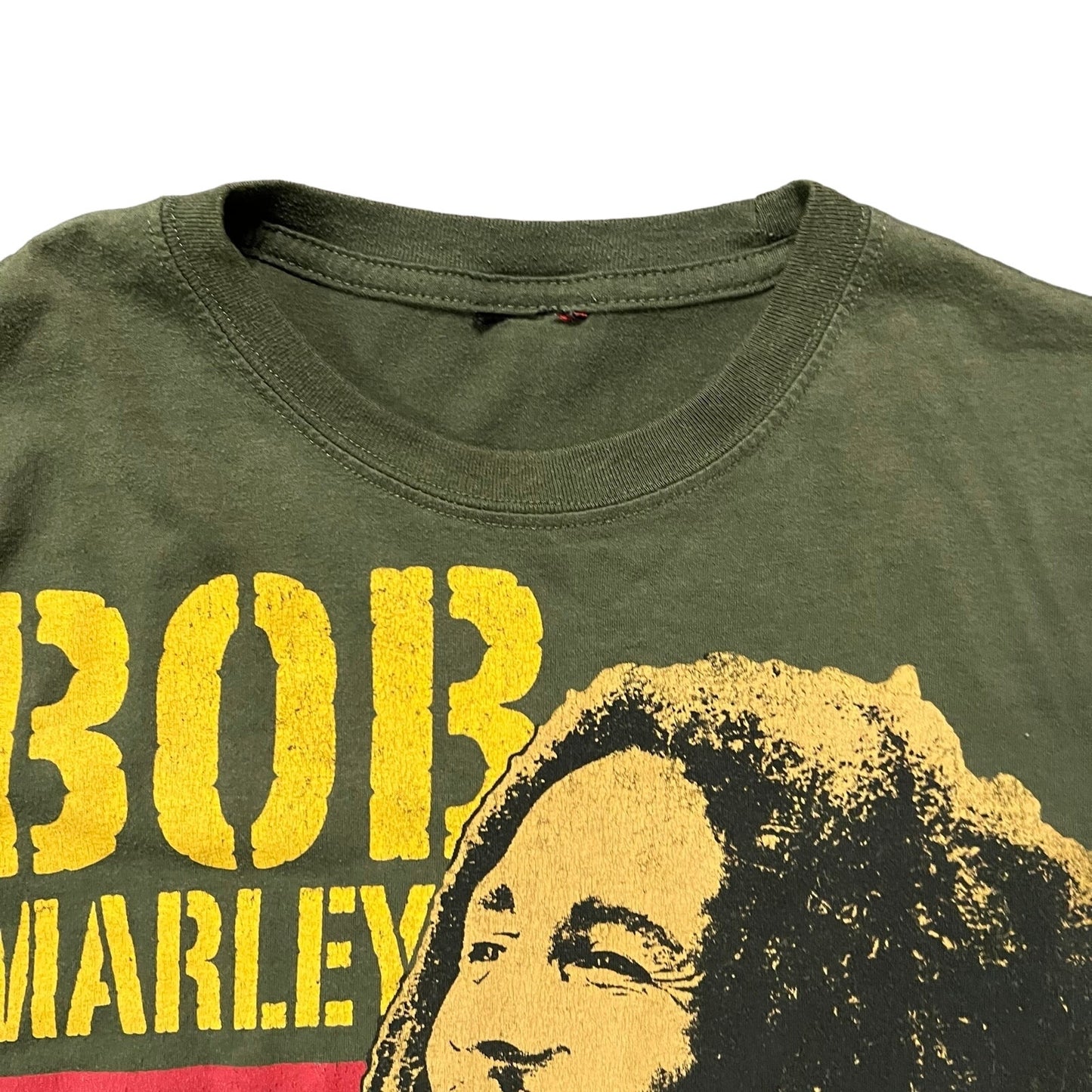 Bob Marley Jamaica Uprising World Tour 1980 Army Green T-shirt - size Small