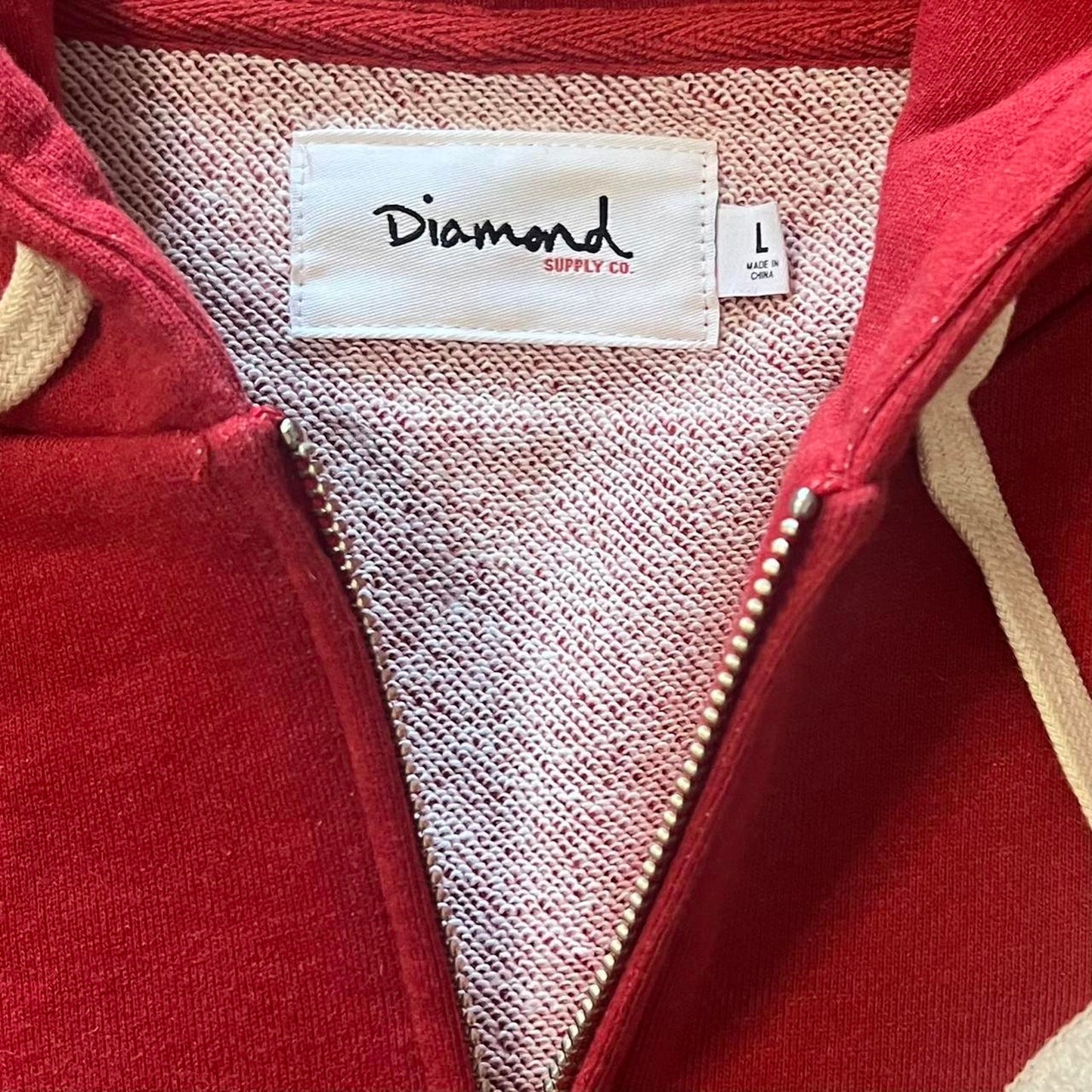 Diamond Supply Co in Red Zip Up Hoodie, NWT, Large