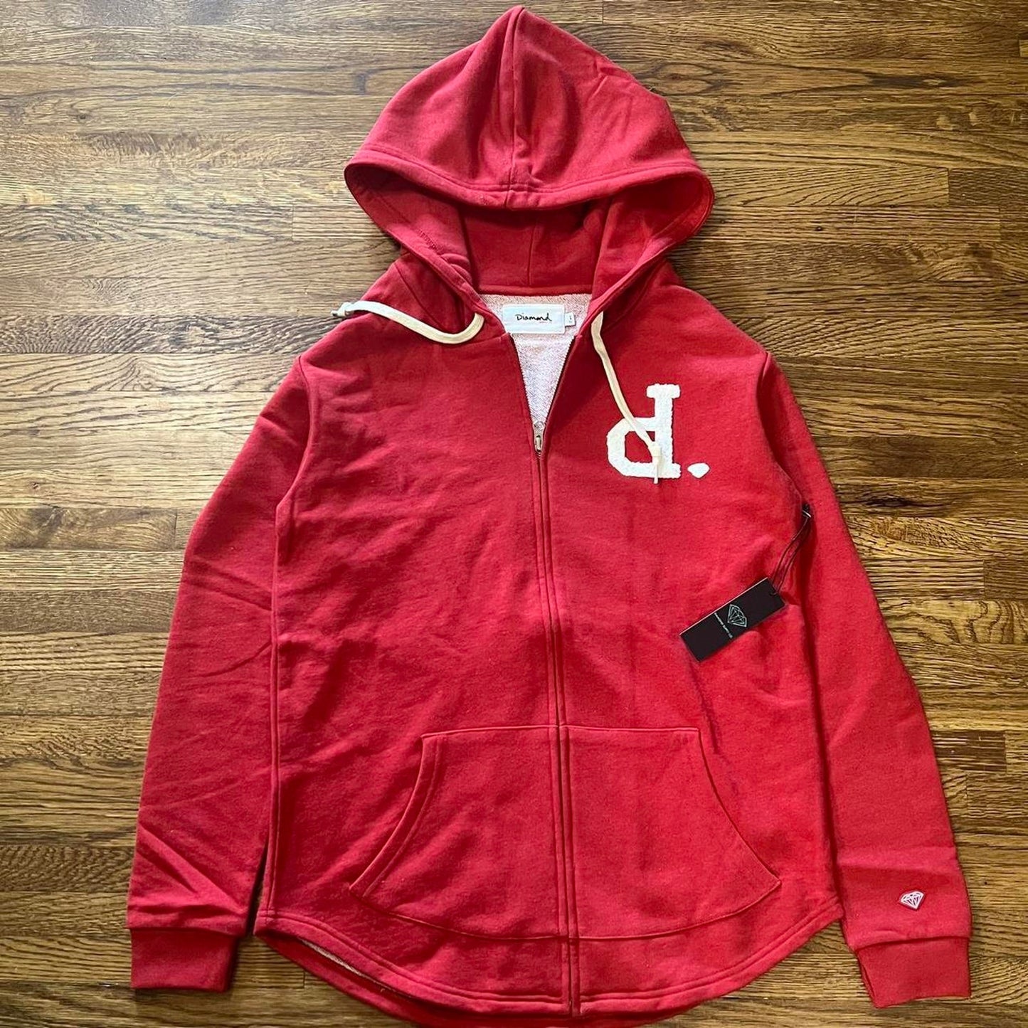 Diamond Supply Co in Red Zip Up Hoodie, NWT, Large