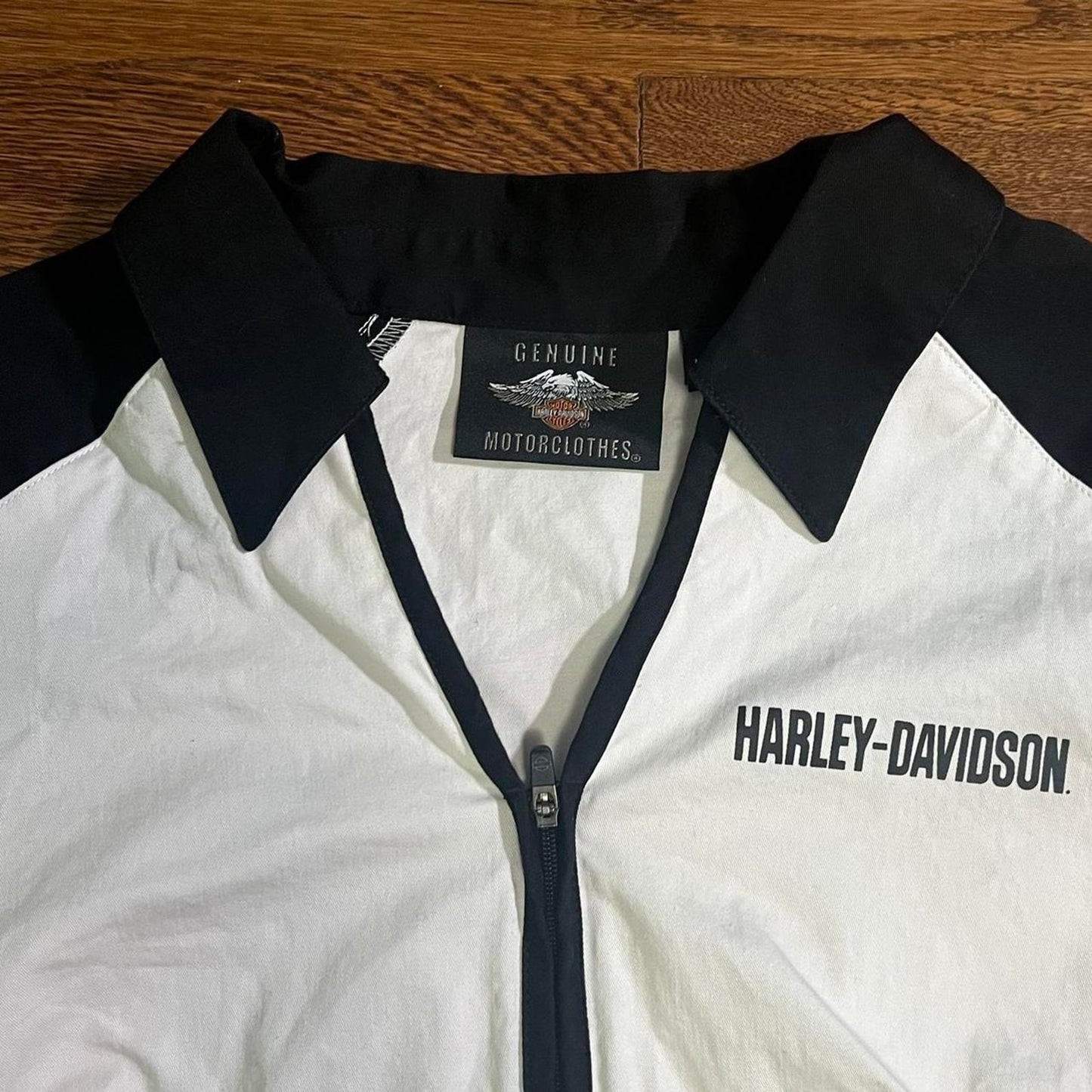 Authentic Harley Davidson Zip Up Shirt with Lined Sides, Size Medium